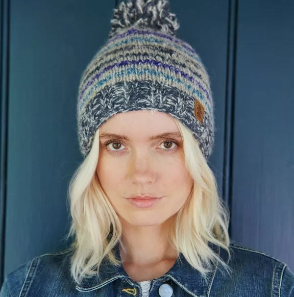 Langtang Bobble Beanie Blue