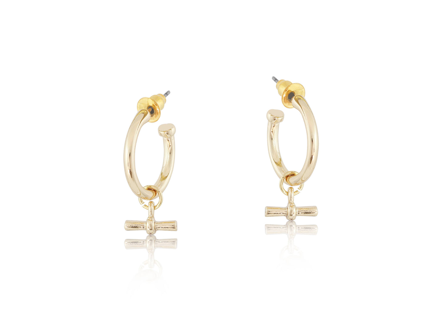 Octavia T-bar Tiny Hoop Earrings