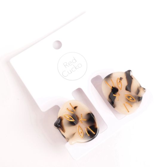 Kitten Claw Clips in Ivory Tortie