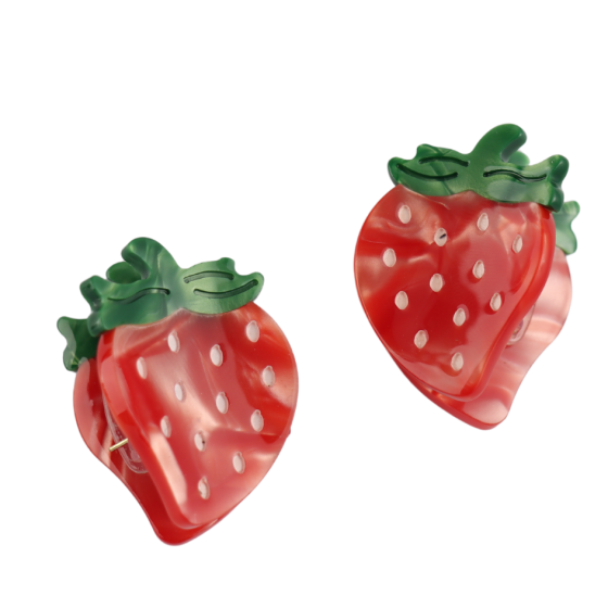 Mini Strawberry Claw Clips