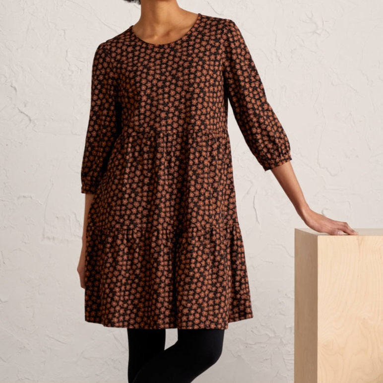 Floral Tiered Jersey Dress