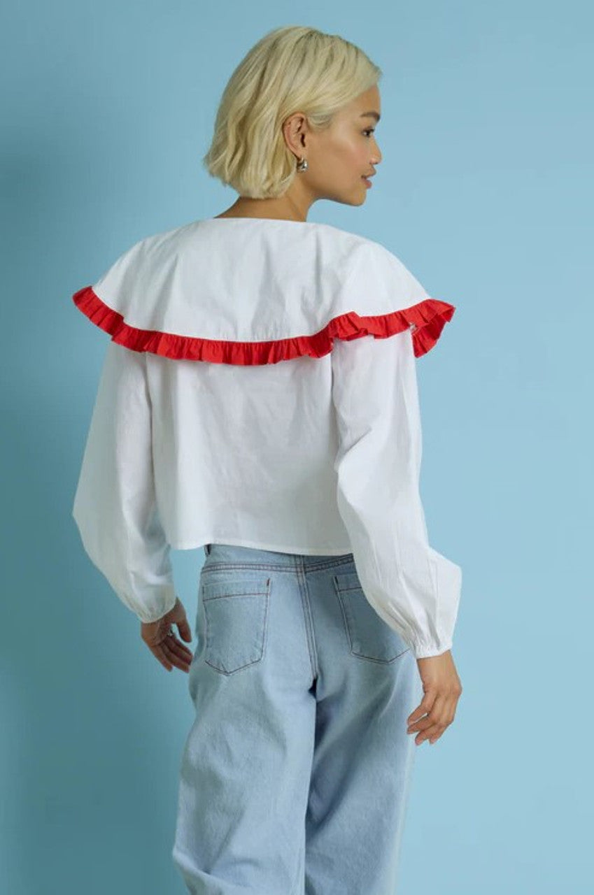 Neon Rose Martha Embroidered Blouse
