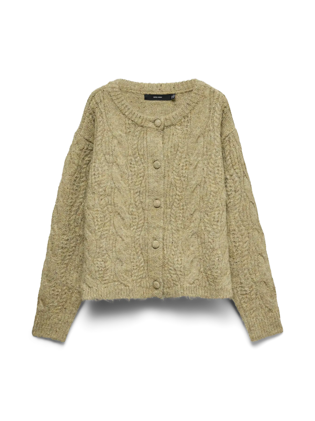 Vero Moda Ingrid Cable Knit Cardigan Oil Green