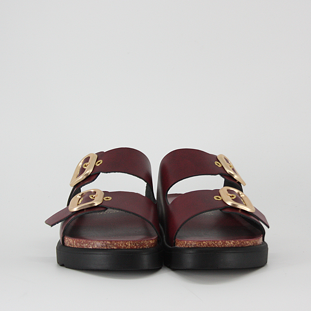 Yokono Tunez Double Strap Sandals in Oxblood