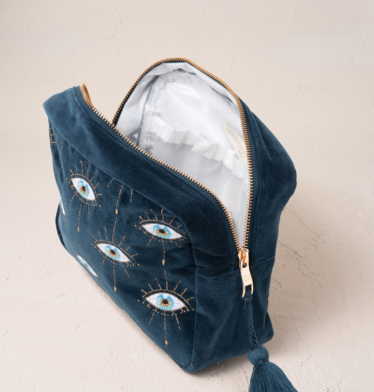 Mystical Eye Wash Bag in Ink Blue
