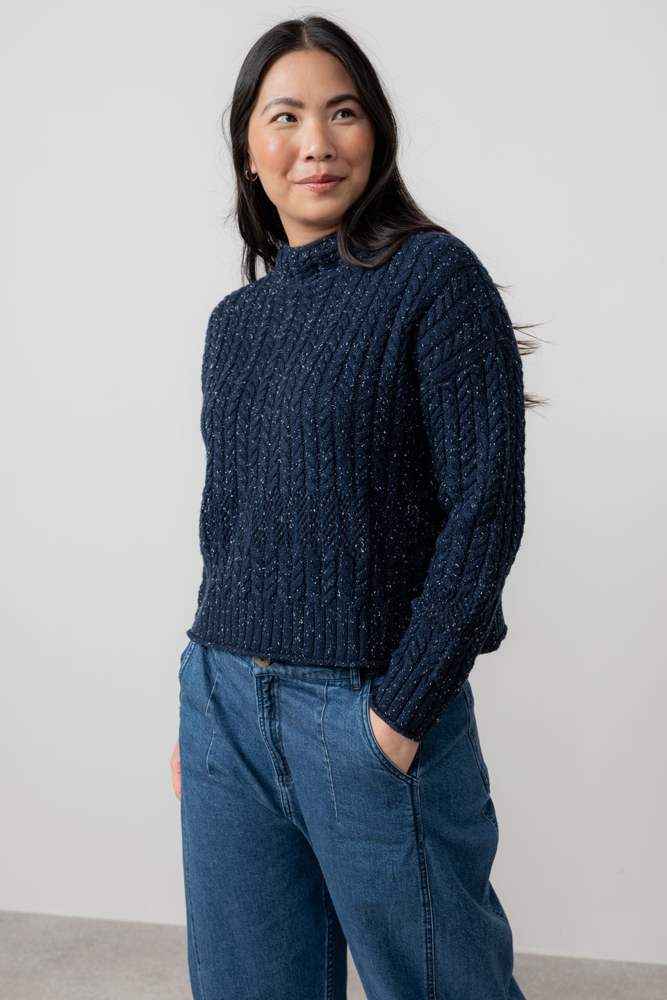 Lily & Me Elspeth Fleck Knit Jumper Navy