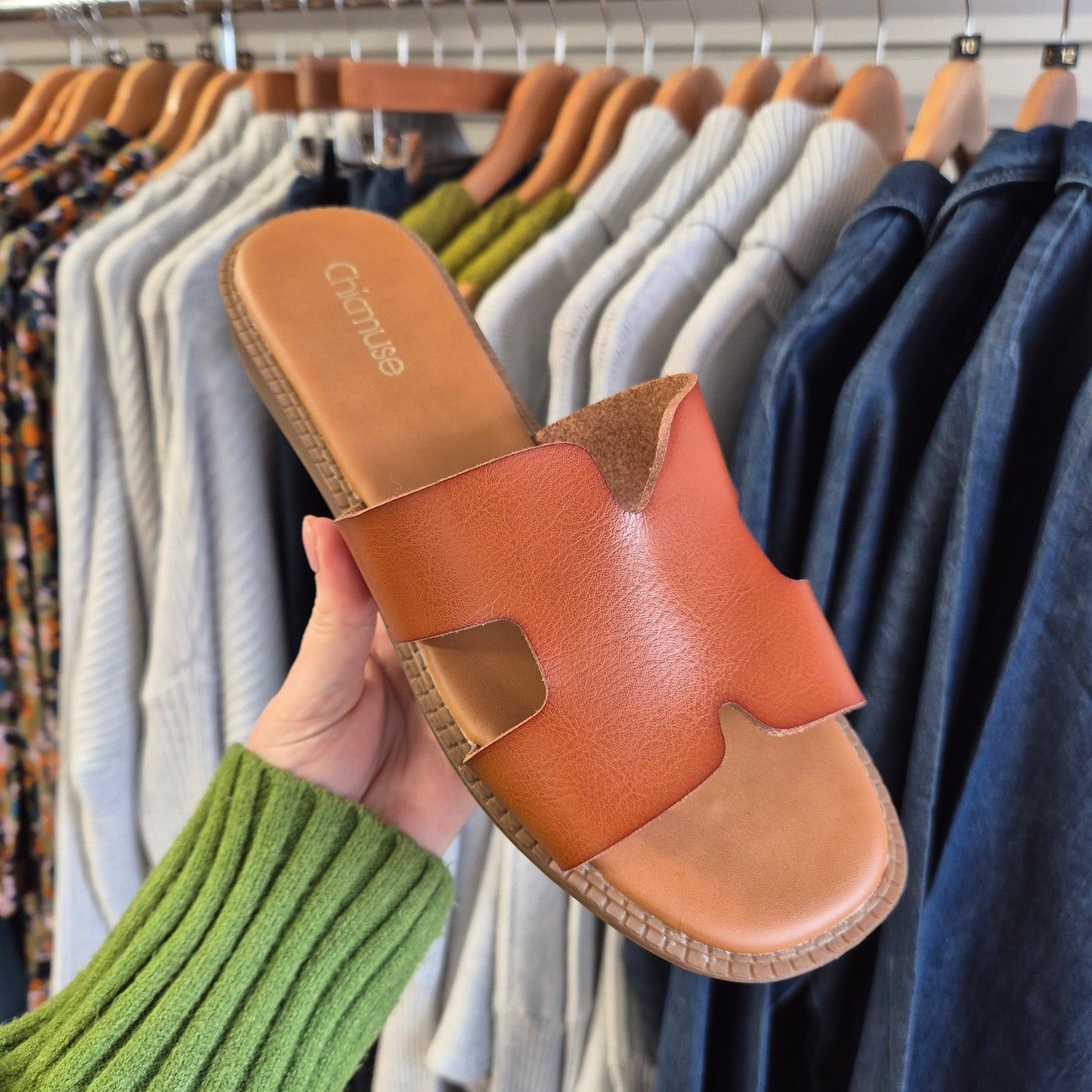 Santal Slides in Tan