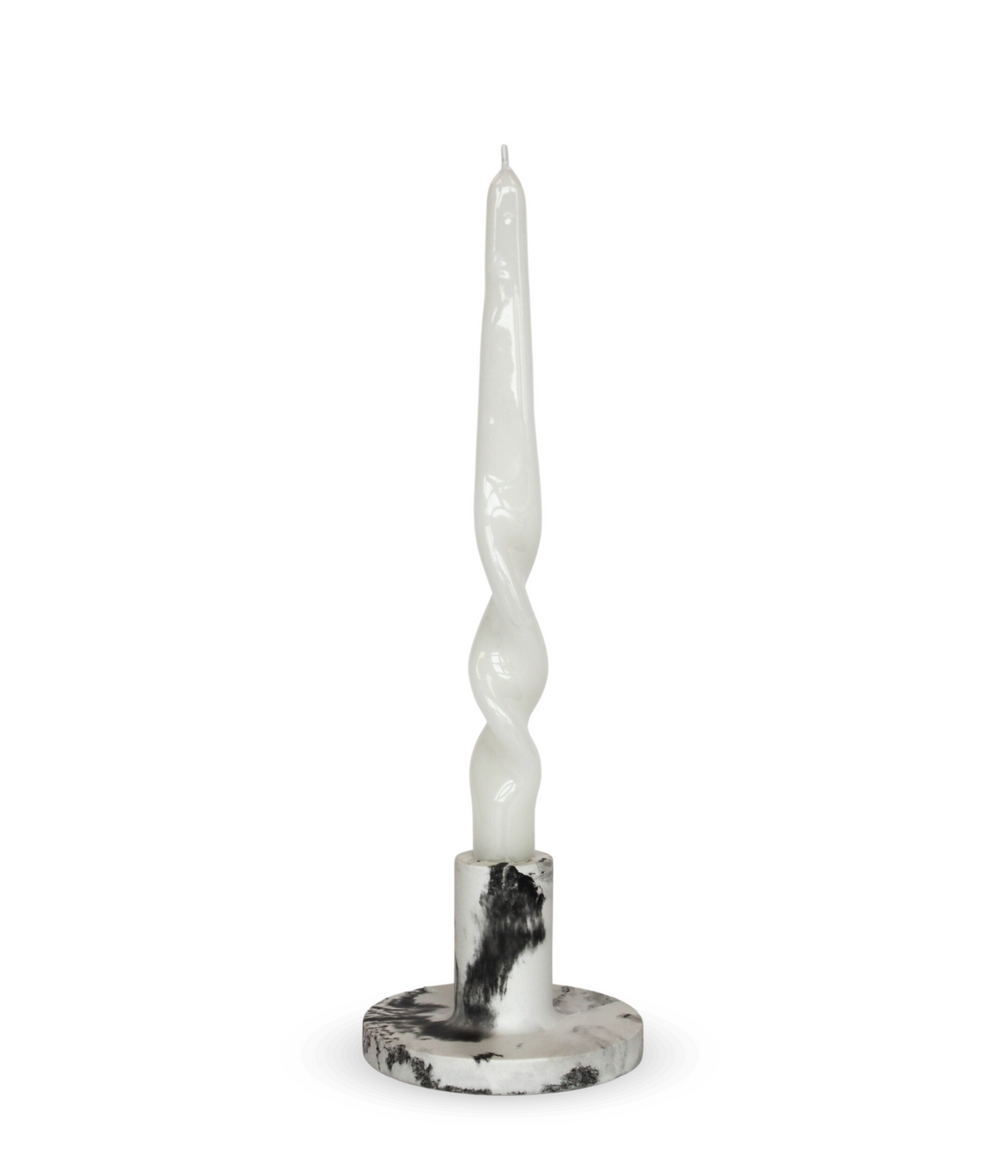 Wxy. Marbled Candle Holder Black
