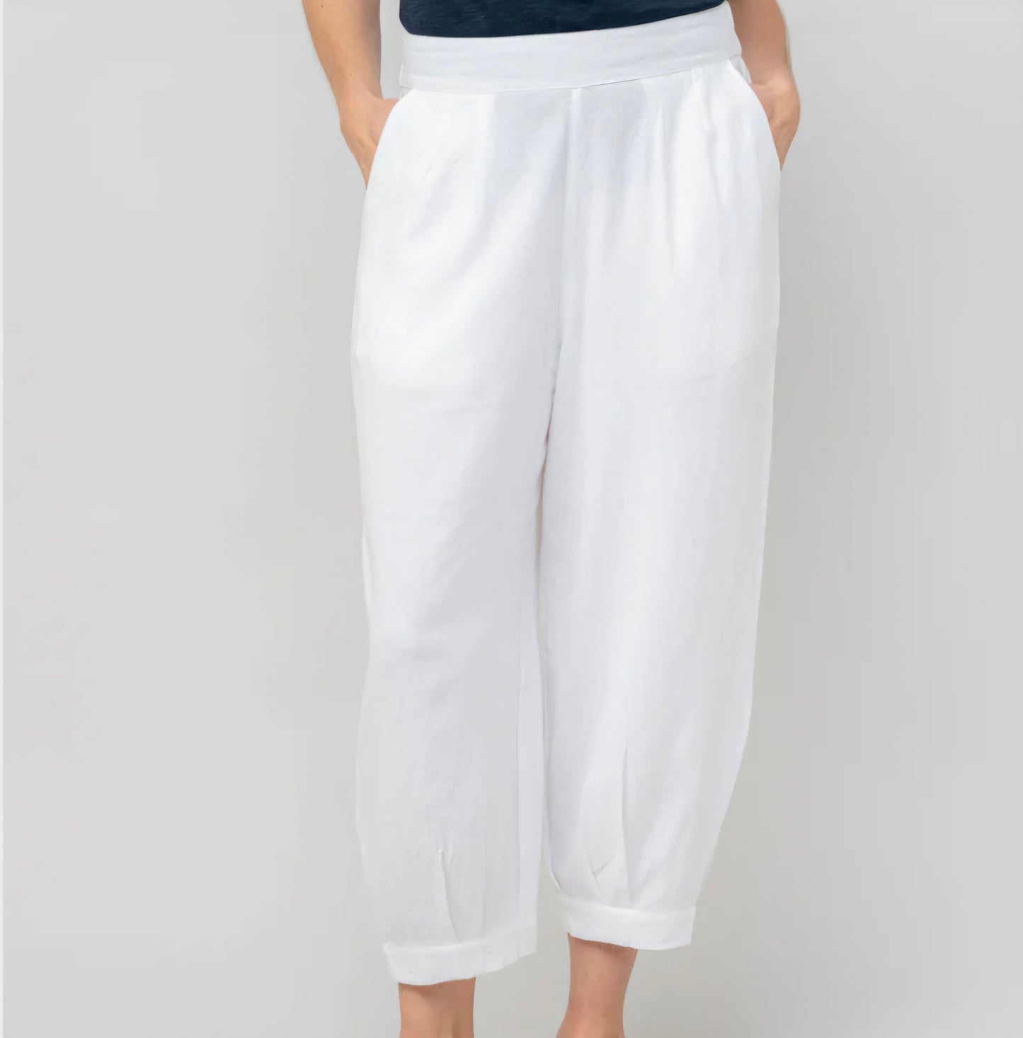 Lily & Me Sail Linen Trousers in White