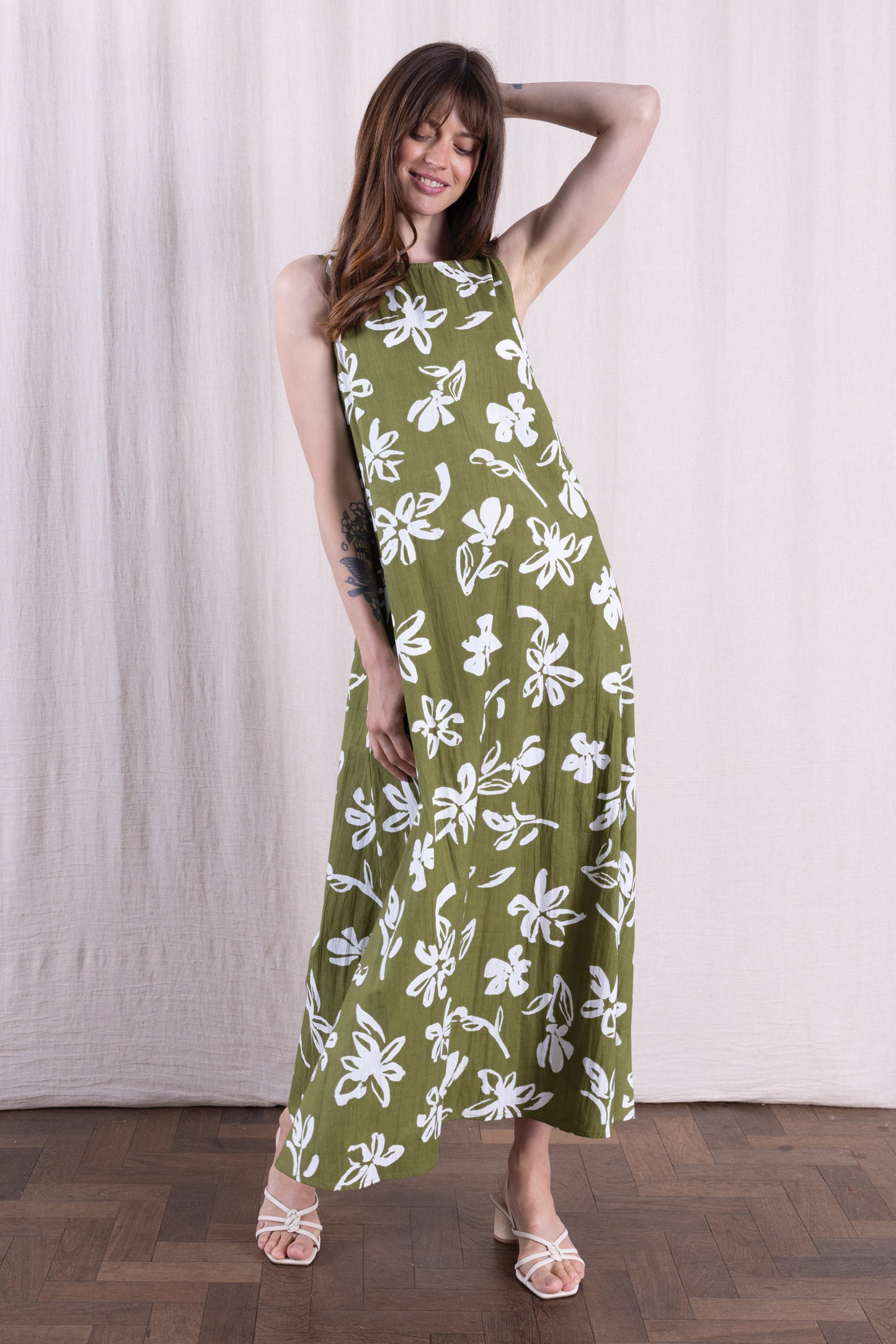 Nomads Cotton Poplin Column Dress