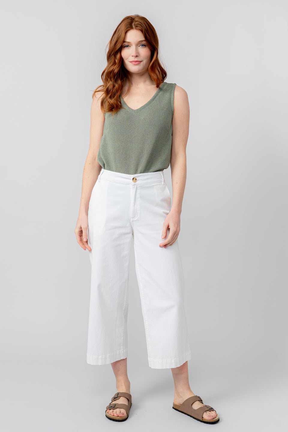 Lily & Me Isla Crop Trousers in White