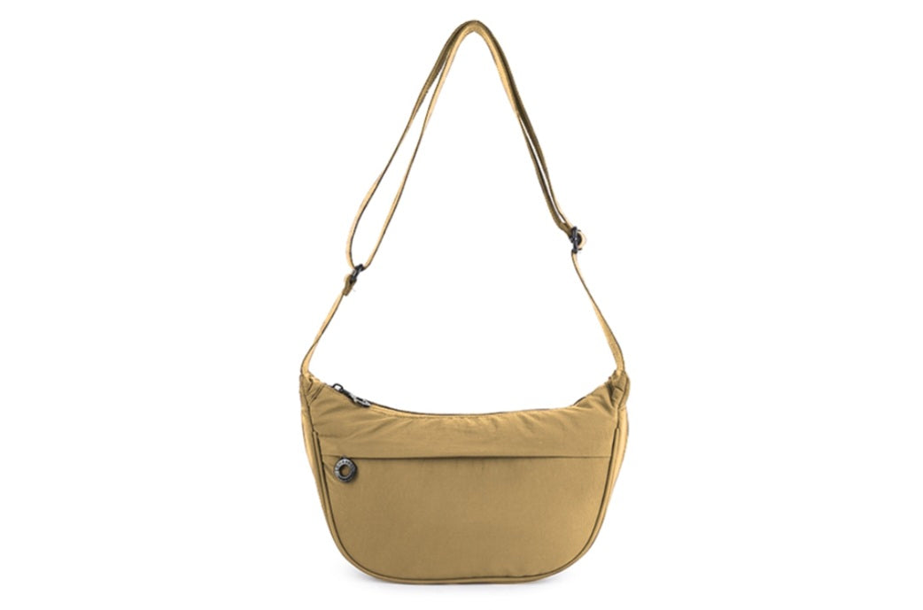 Sling Zip Front Cross Body Bag in Camel