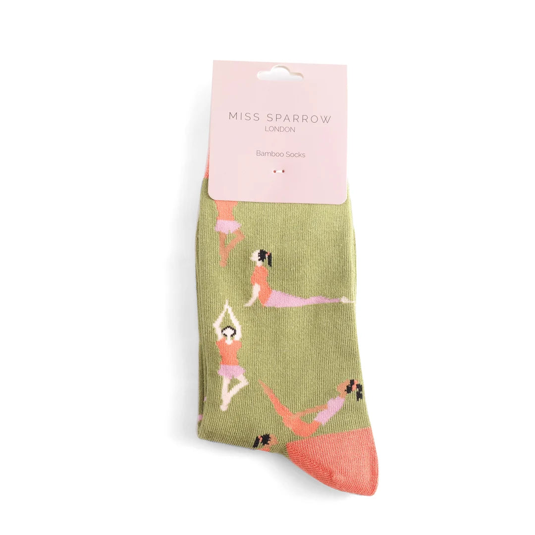 Olive Yoga Poses Bamboo Socks