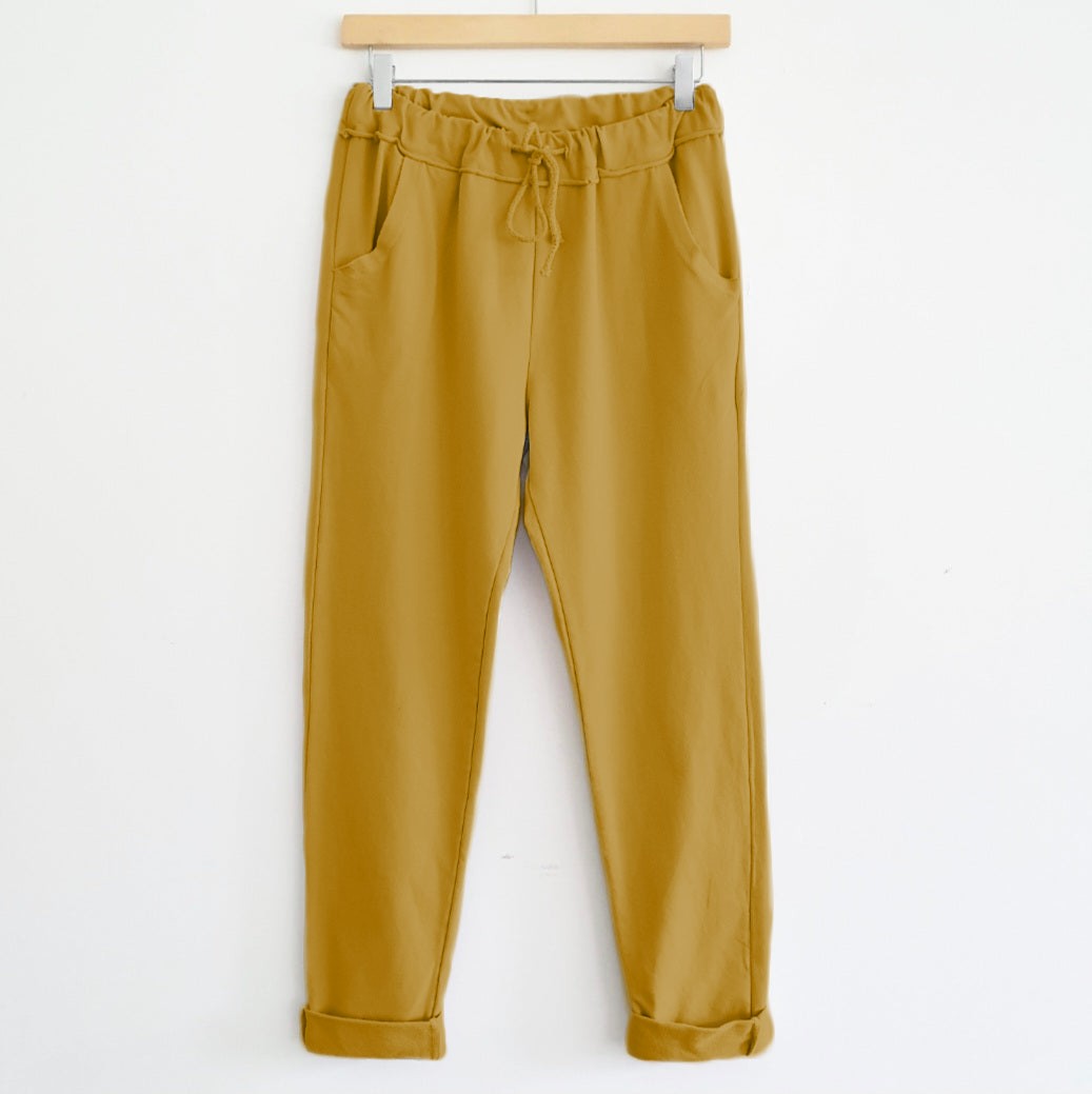 Cotton Lounge Pants in Ochre