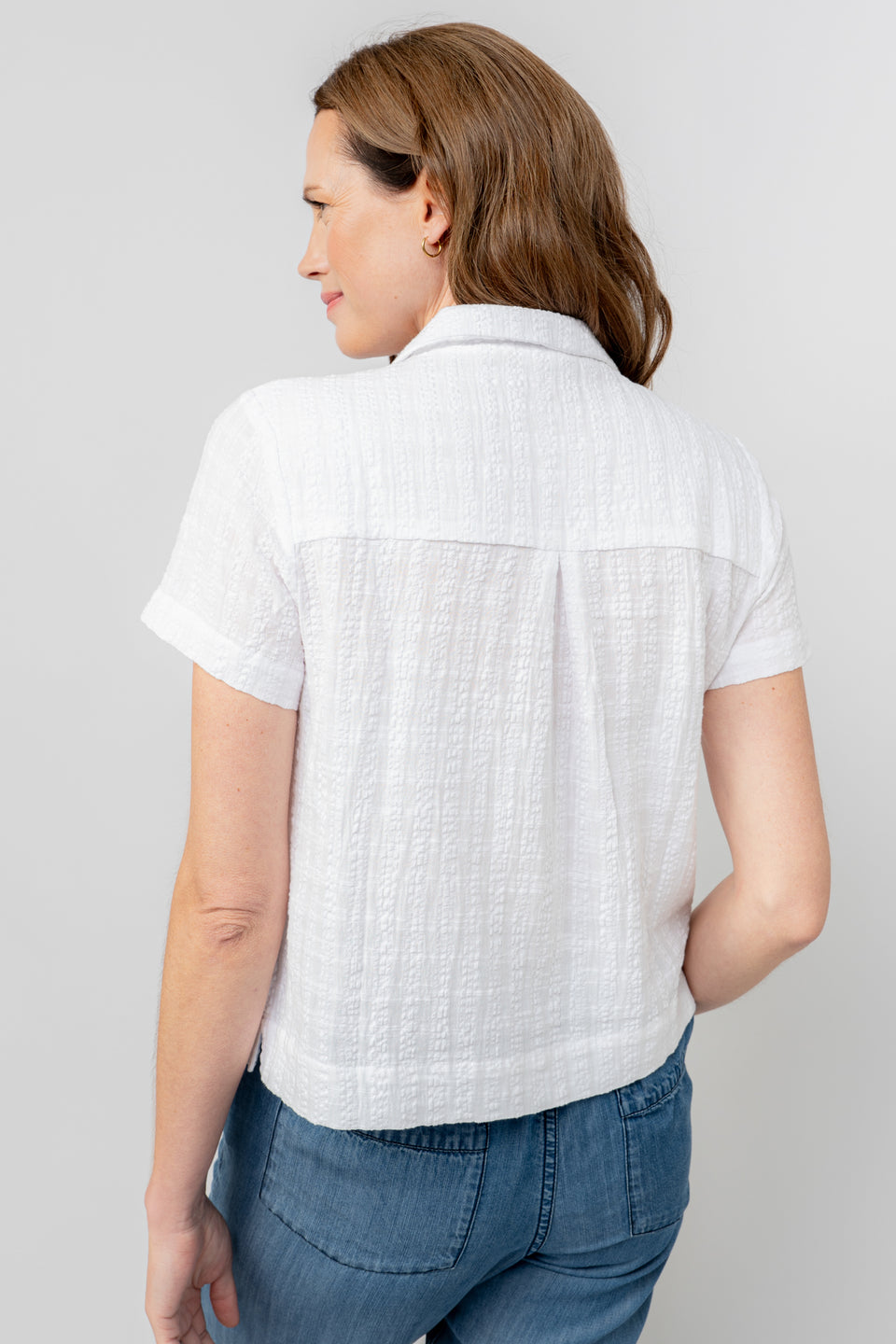 Lily & Me Pippa Seersucker Shirt in White