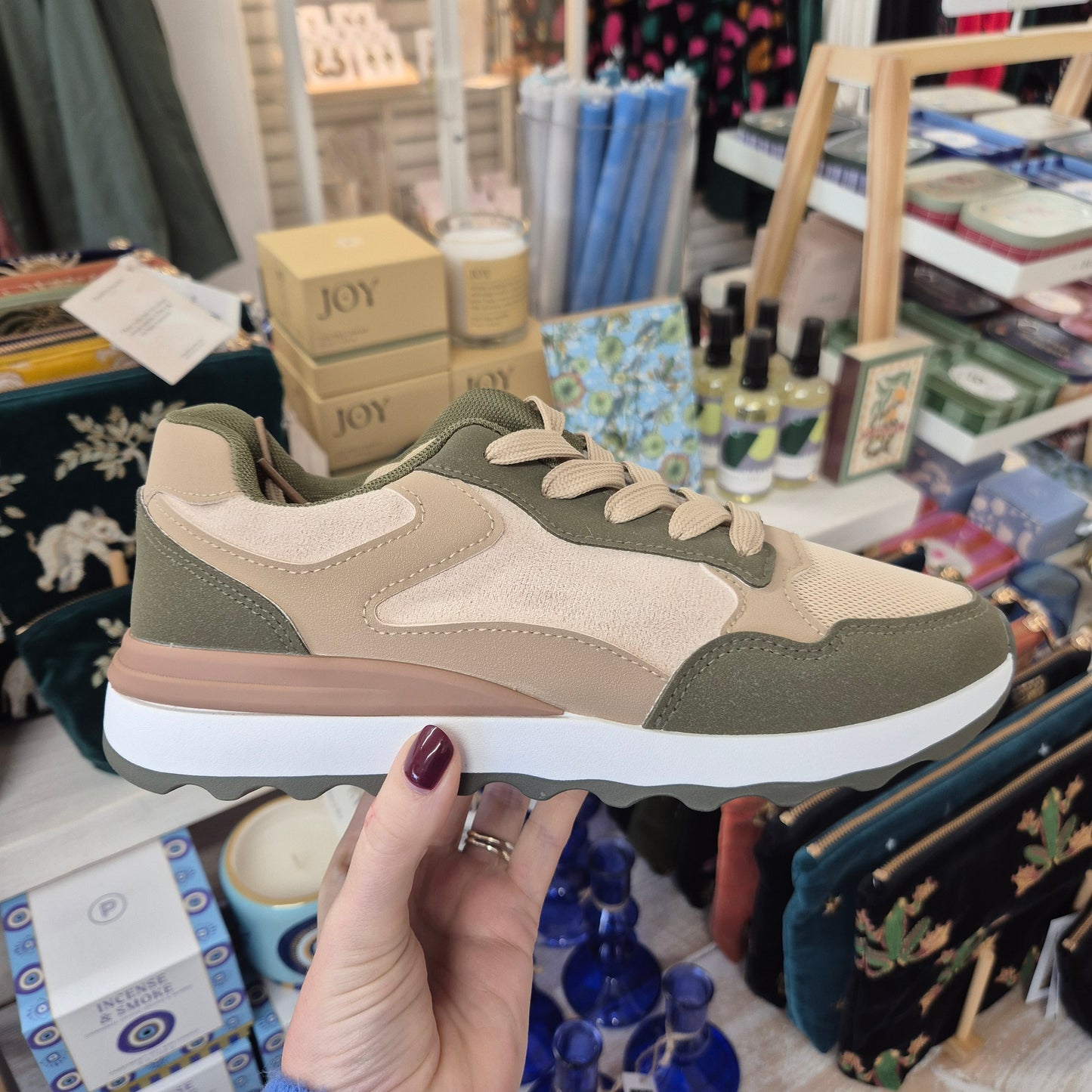 Harun Trainers in Khaki