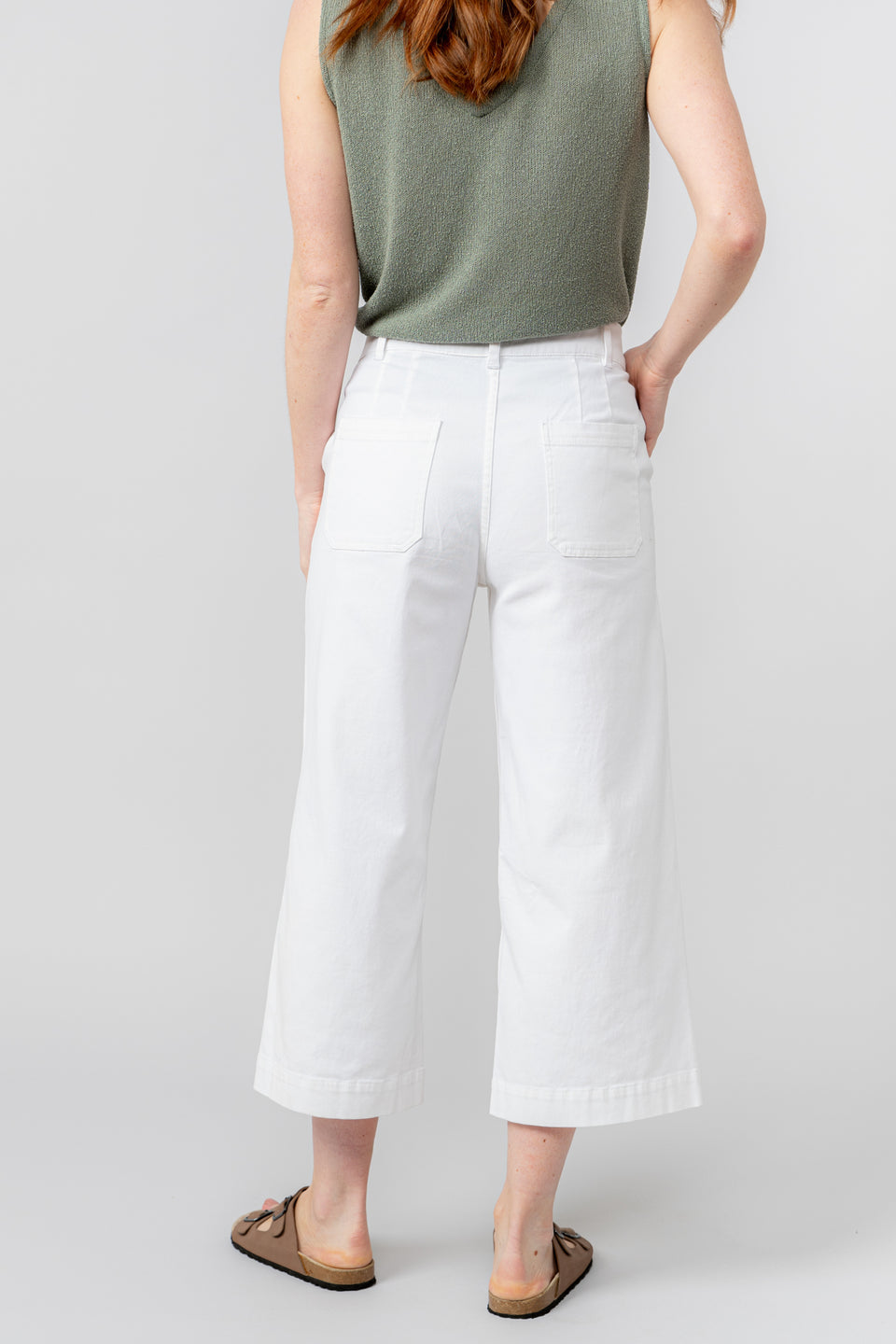 Lily & Me Isla Crop Trousers in White