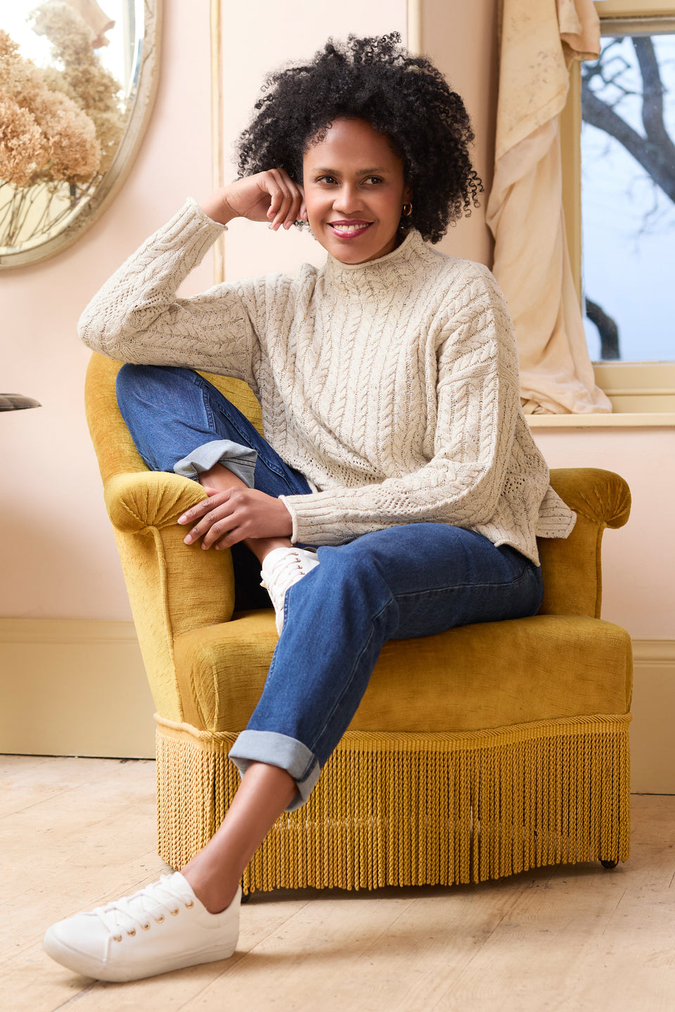 Lily & Me Elspeth Fleck Knit Jumper Ecru