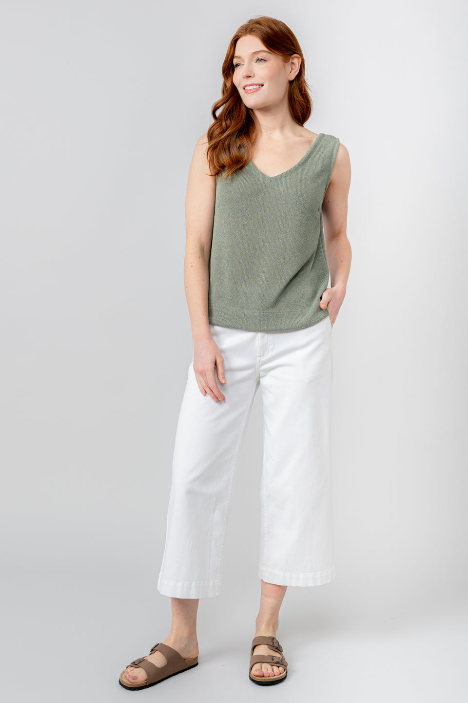 Lily & Me Isla Crop Trousers in White