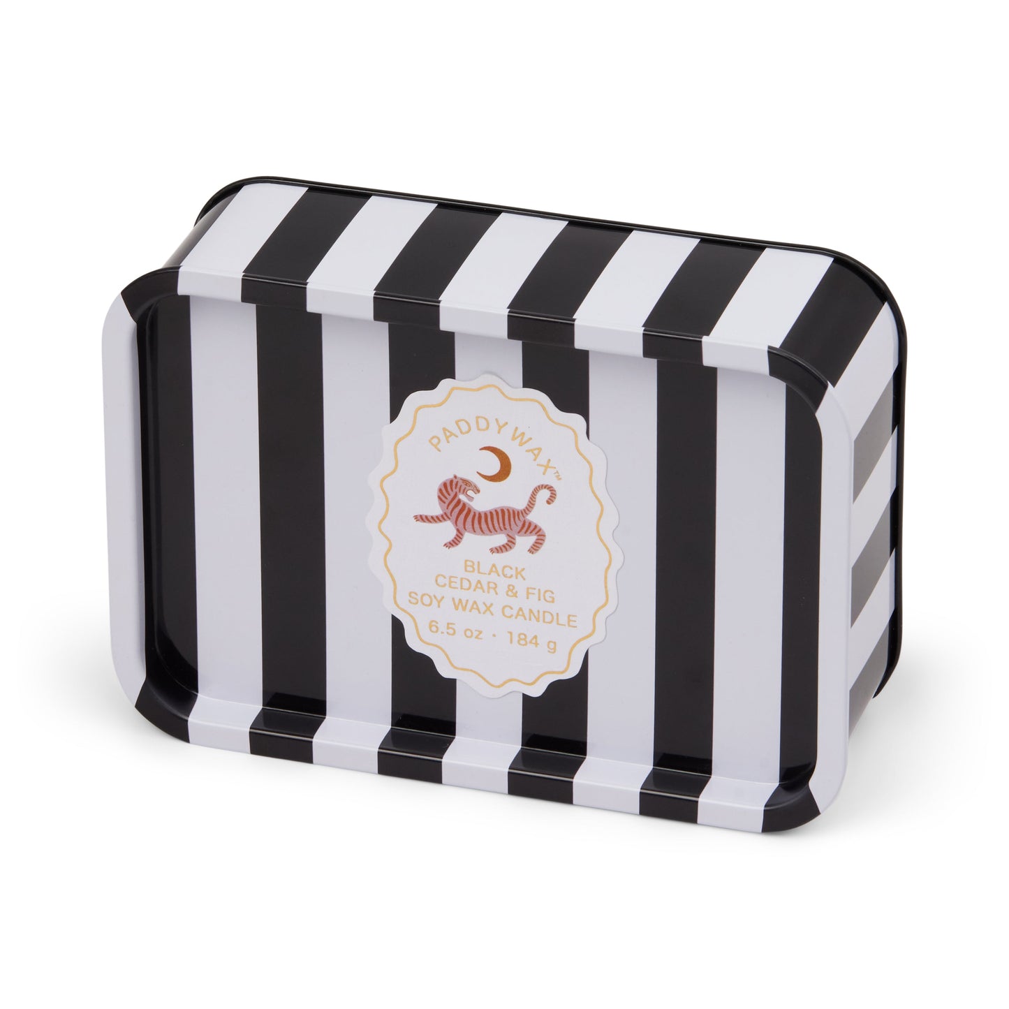 Paddywax Black Cedar & Fig Tiger Tin Soy Candle