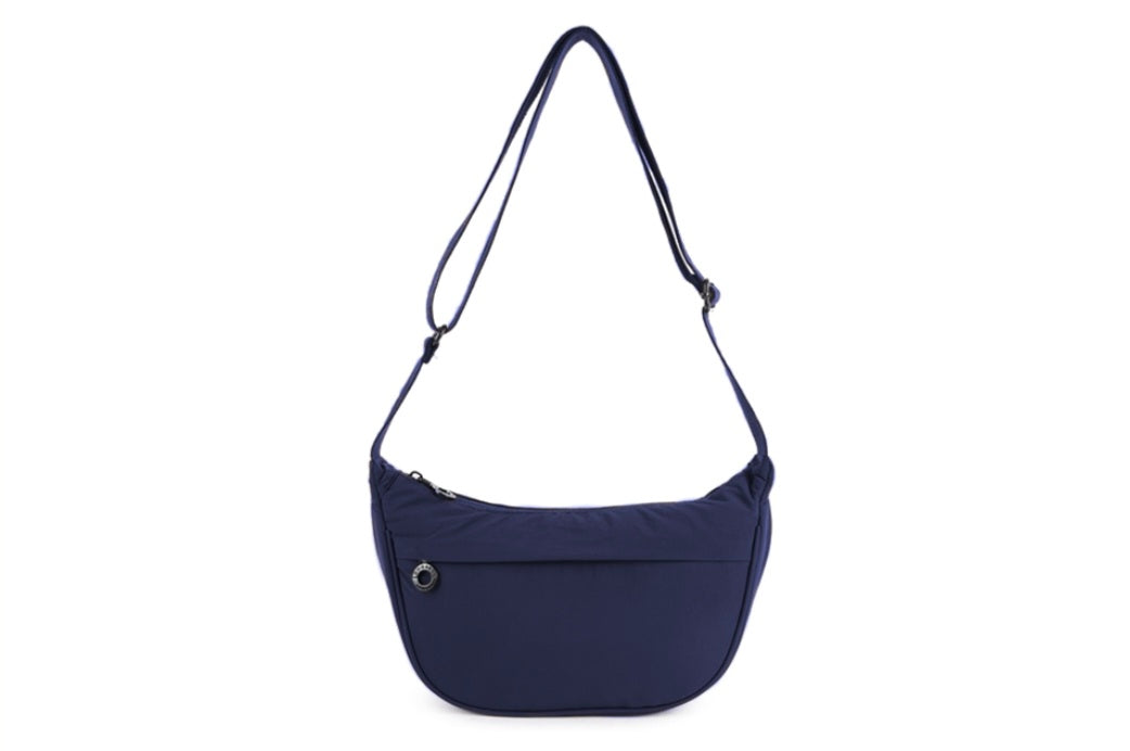 Sling Zip Front Cross Body Bag in Navy