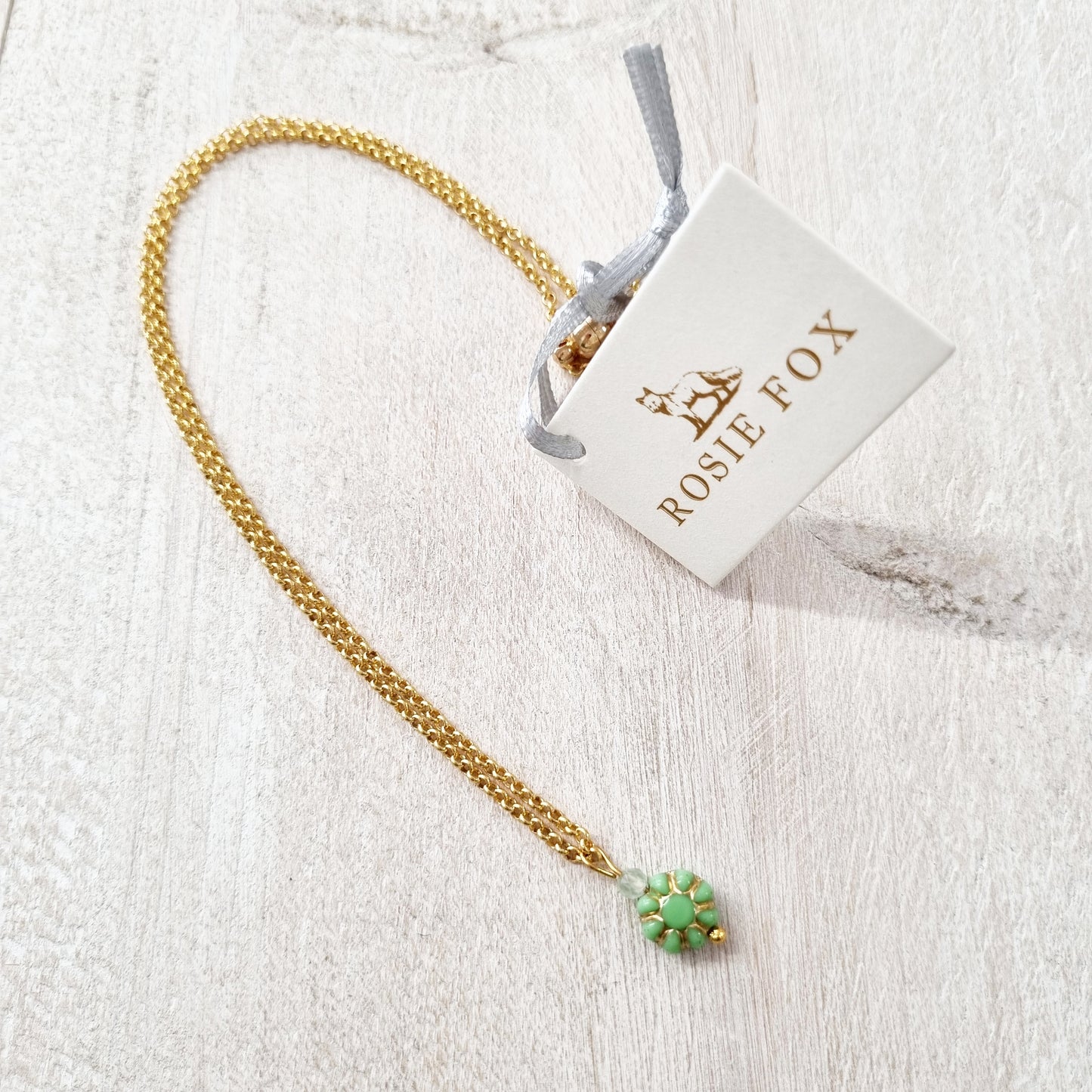Prehnite Quartz Gemstone Belle Chain Necklace
