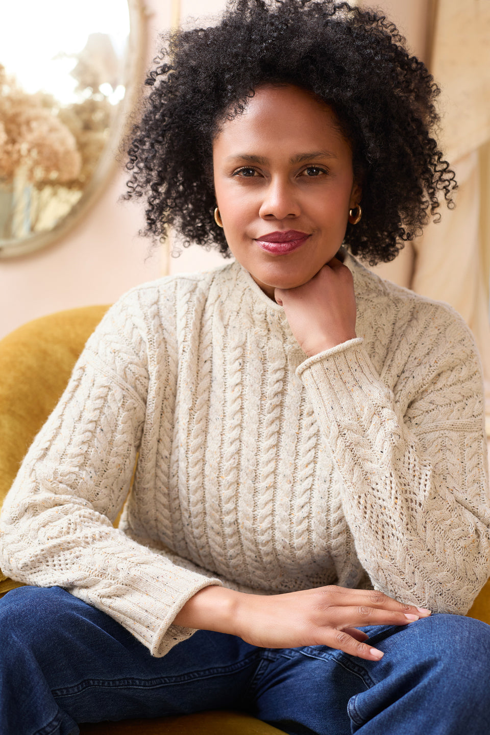 Lily & Me Elspeth Fleck Knit Jumper Ecru