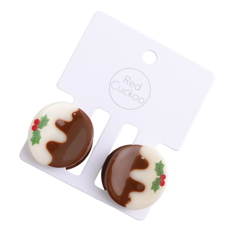 Mini Christmas Pudding Claw Clips