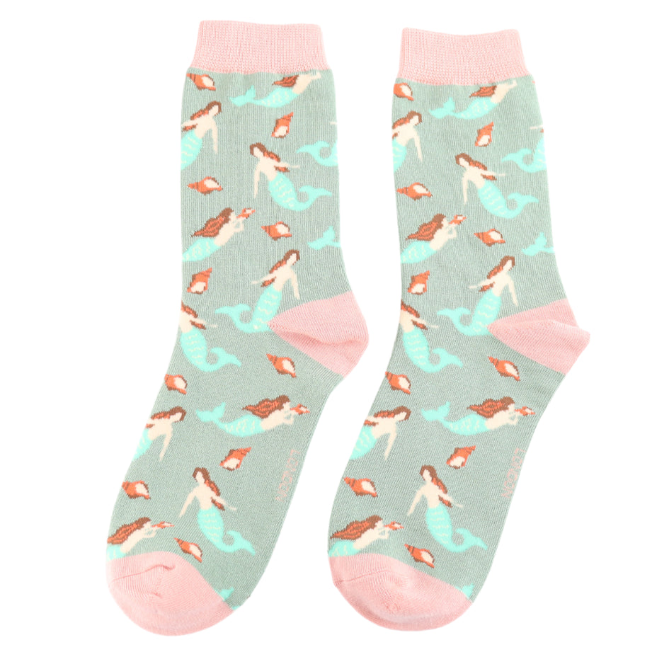 Sage Mermaid Bamboo Socks