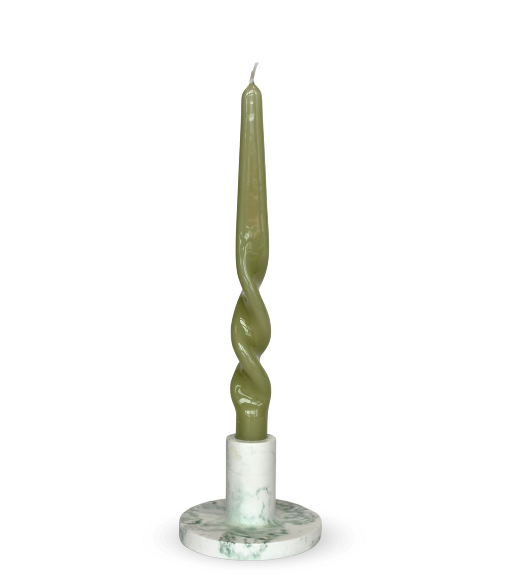 Wxy. Marbled Candle Holder Green
