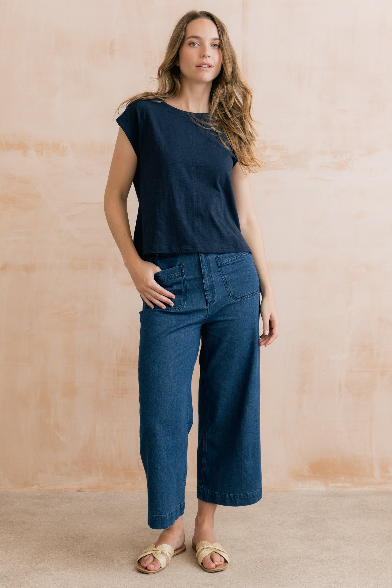 Lily & Me Tide Organic Cotton Tee Navy