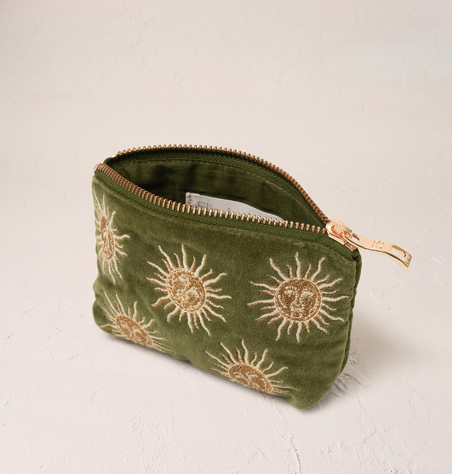 Sun Goddess Coin Purse in Fern Green