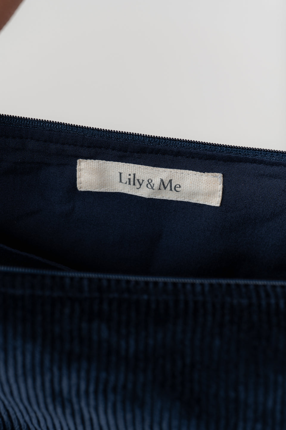Lily & Me Jumbo Cord Sling Bag in Navy