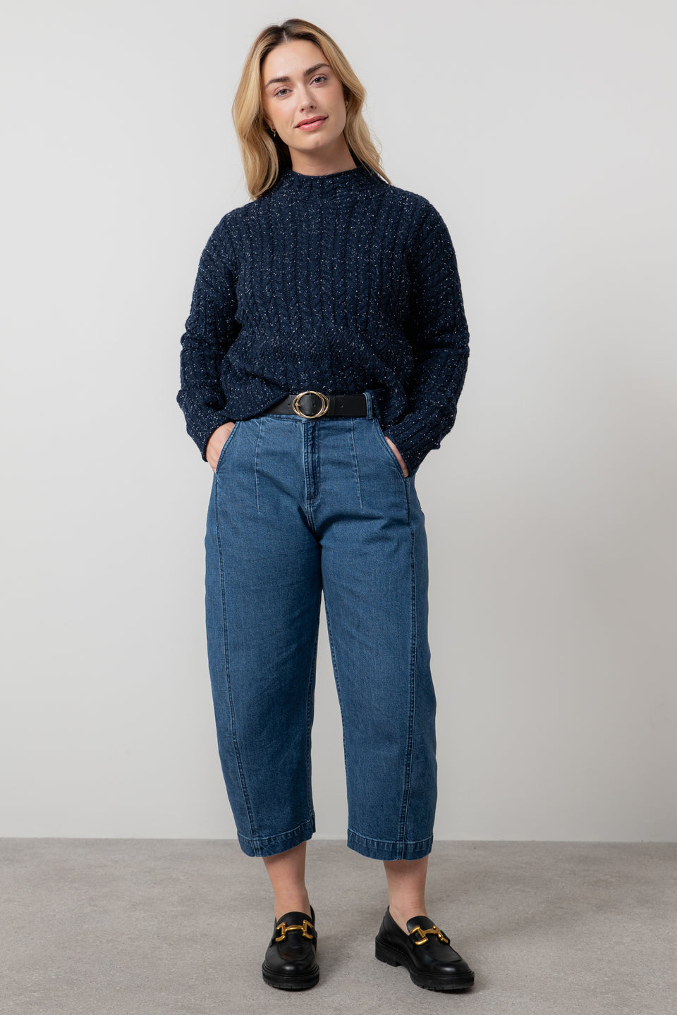 Lily & Me Elspeth Fleck Knit Jumper Navy
