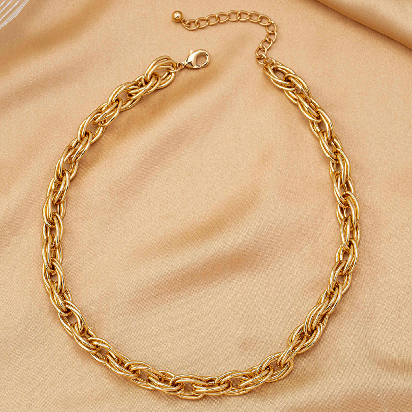 WHITE LEAF 18kt Plated Gold Triple Chain Necklace