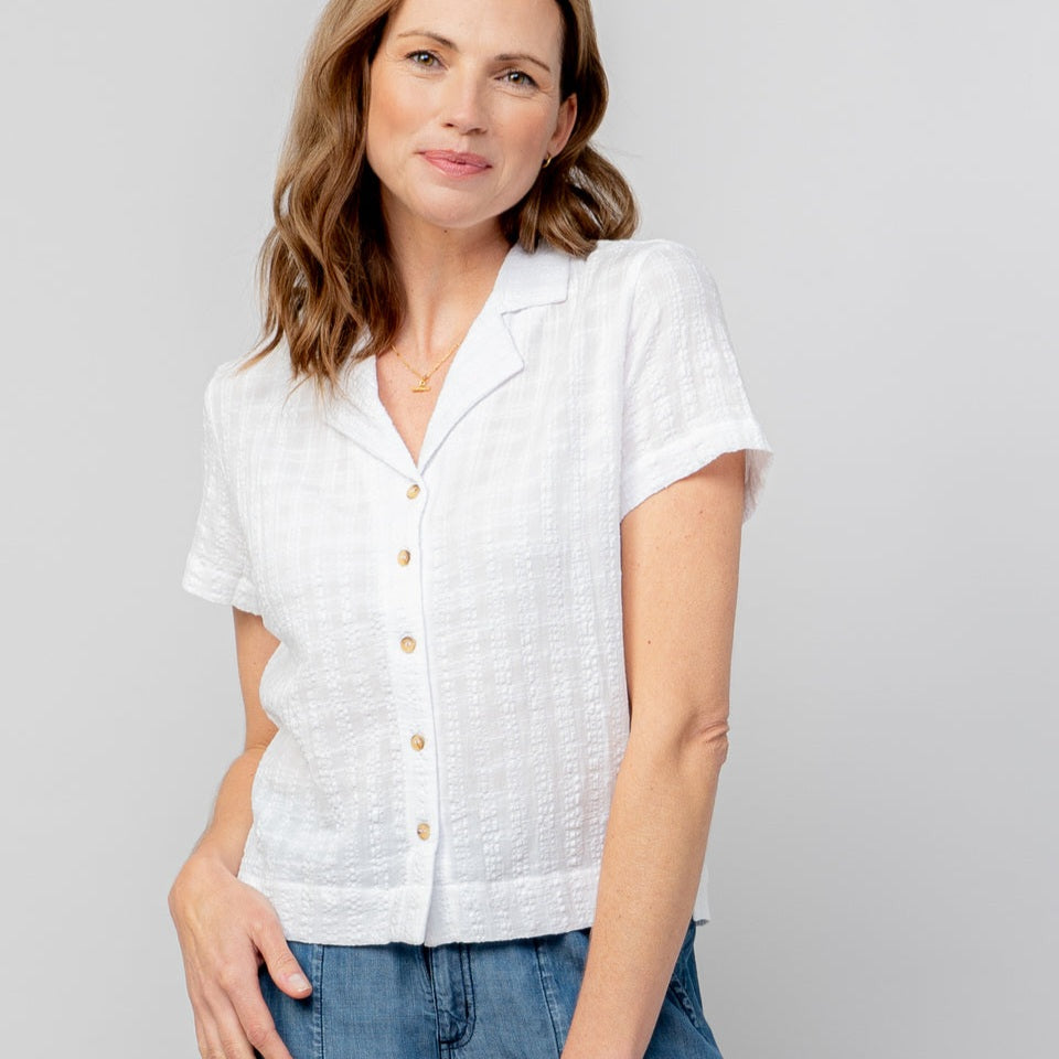 Lily & Me Pippa Seersucker Shirt in White