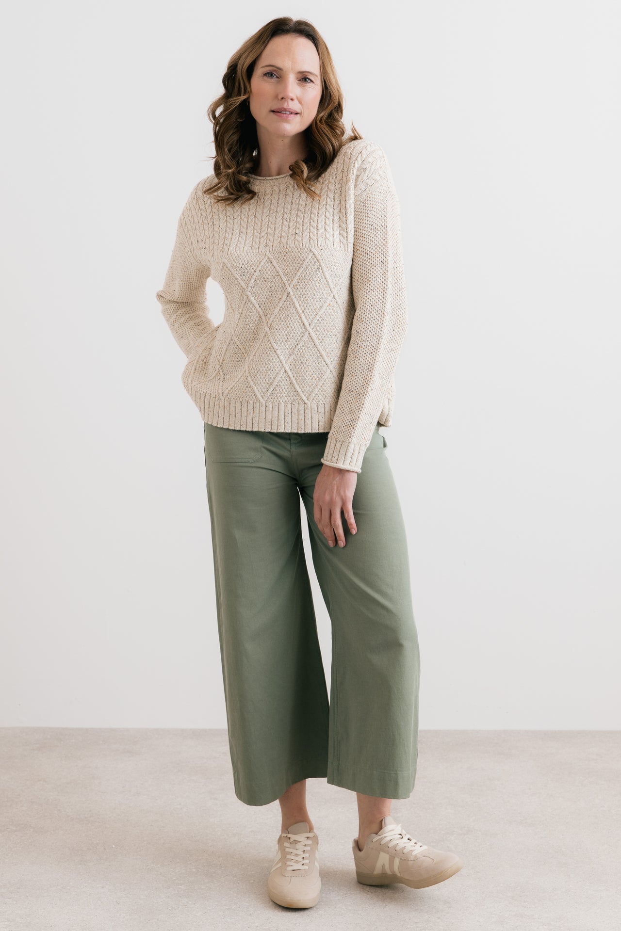 Lily & Me Bryony Fleck Knit Jumper Ecru