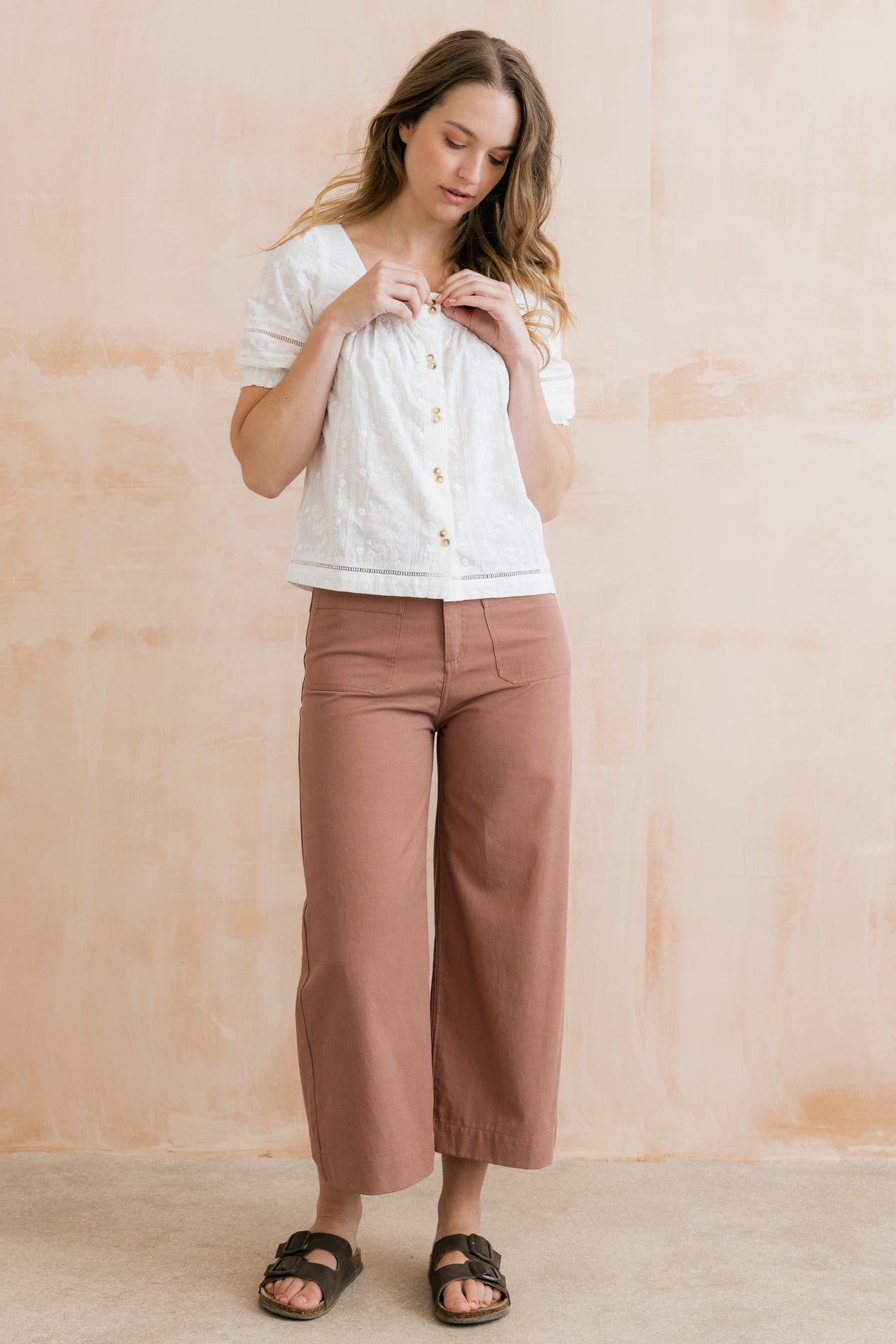 Lily & Me Amelia Cropped Trousers Antique Pink