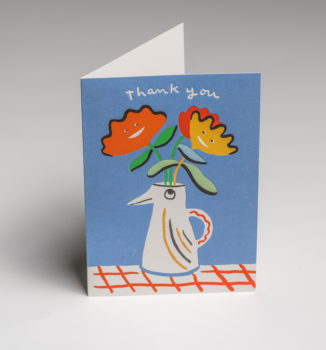 Thank You Floral Bouquet in a Jug Card