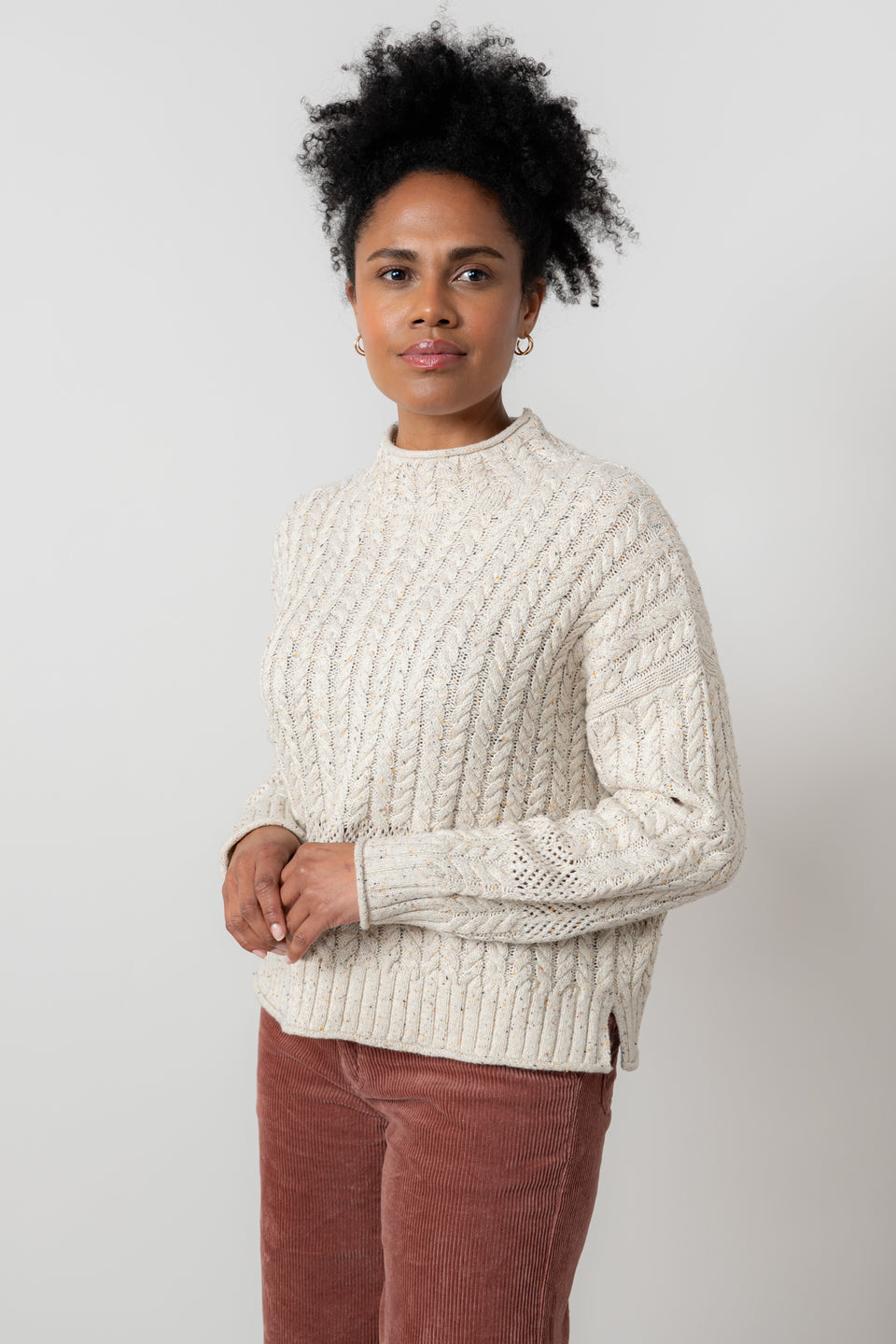 Lily & Me Elspeth Fleck Knit Jumper Ecru