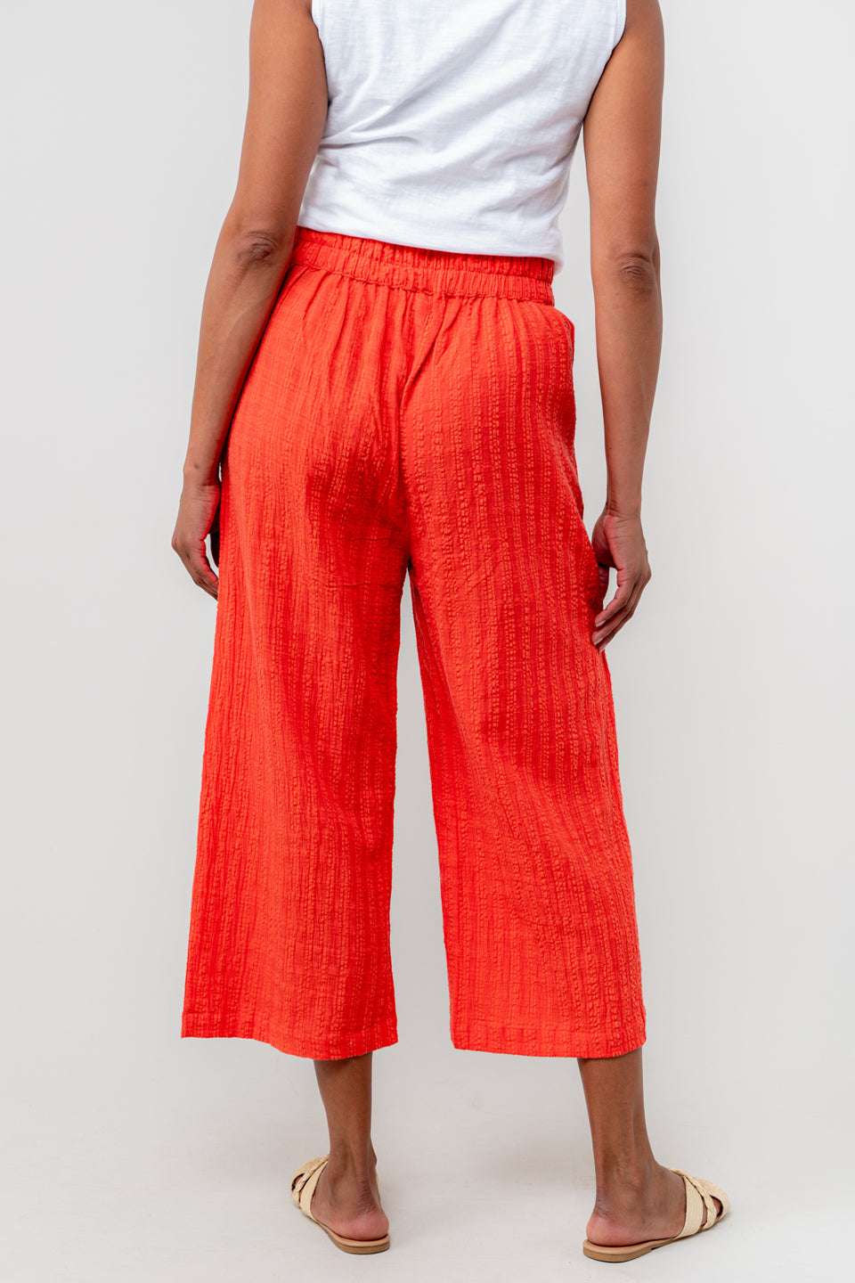 Lily & Me Drift Seersucker Trousers in Cerise