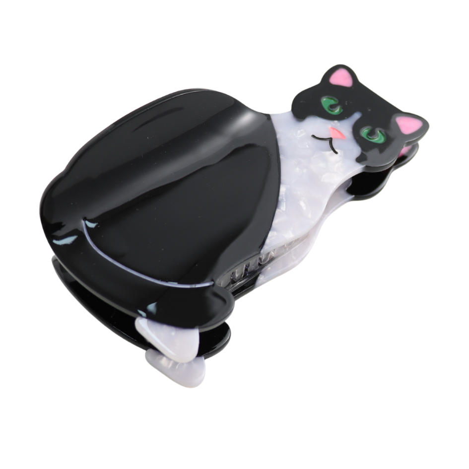Tuxedo Cat Claw Clip