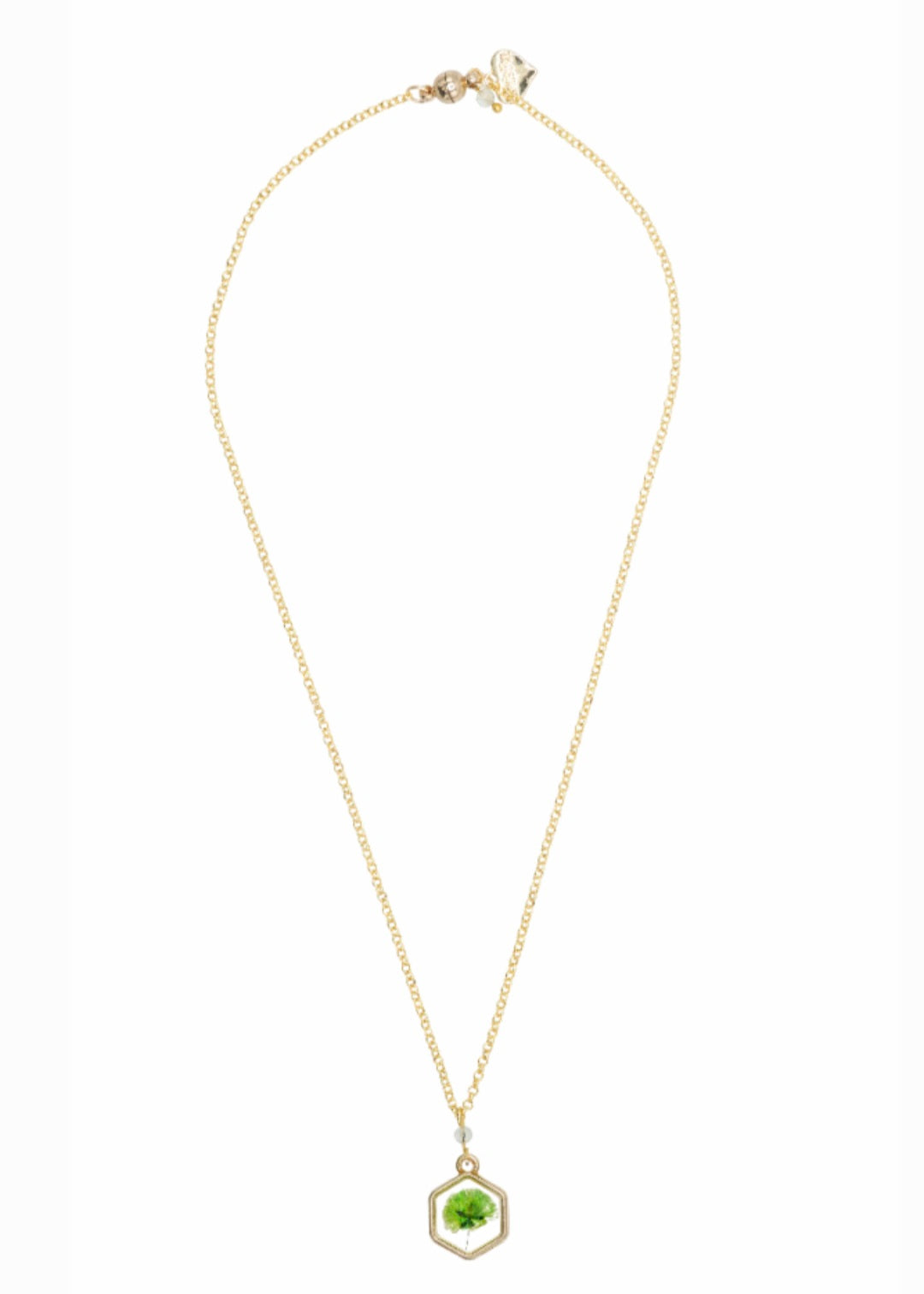 Prehnite Flower Chain Necklace