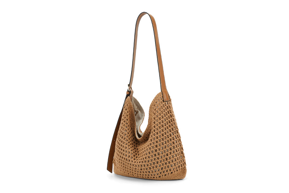 Carmen Crochet Slouch Bag in Ivory