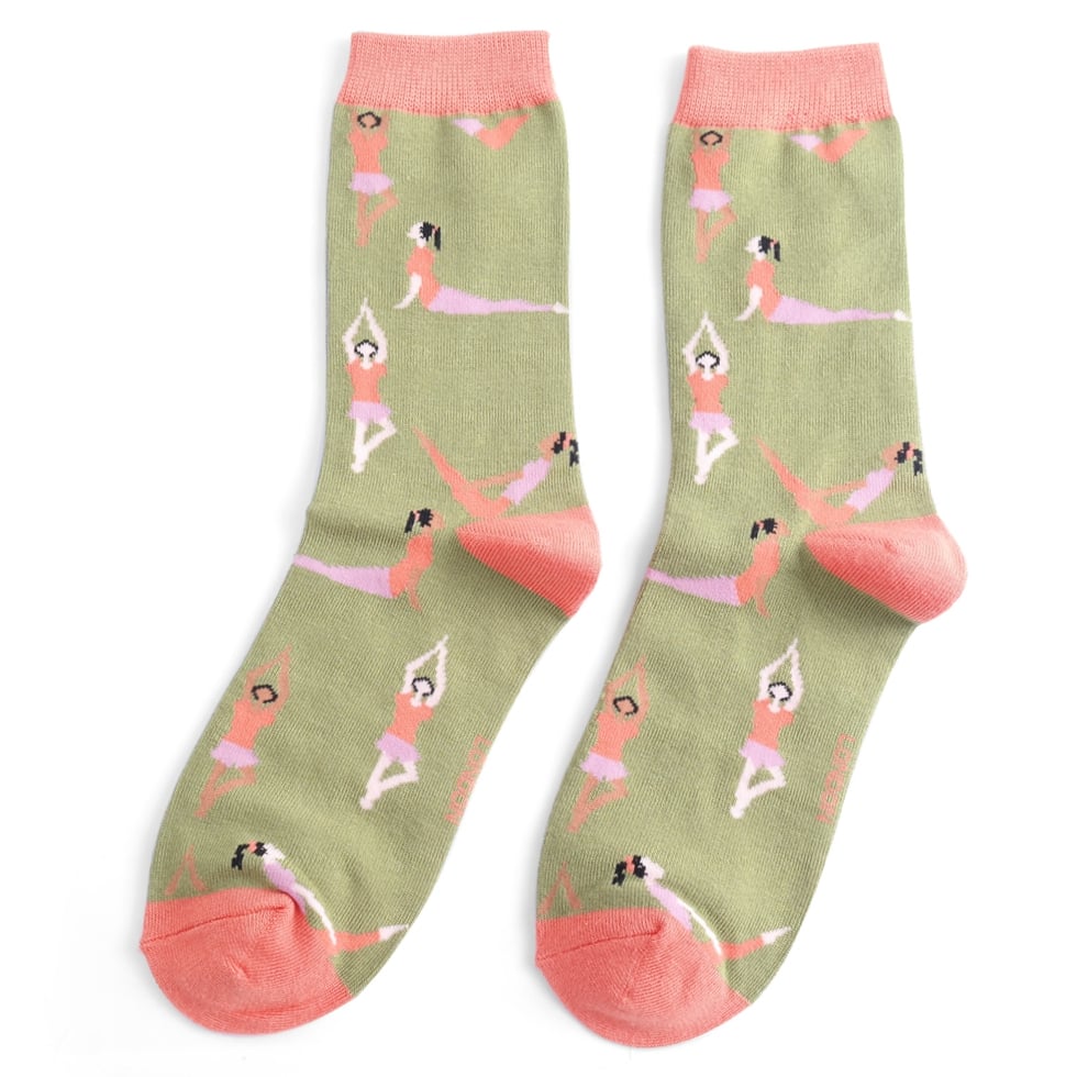 Olive Yoga Poses Bamboo Socks