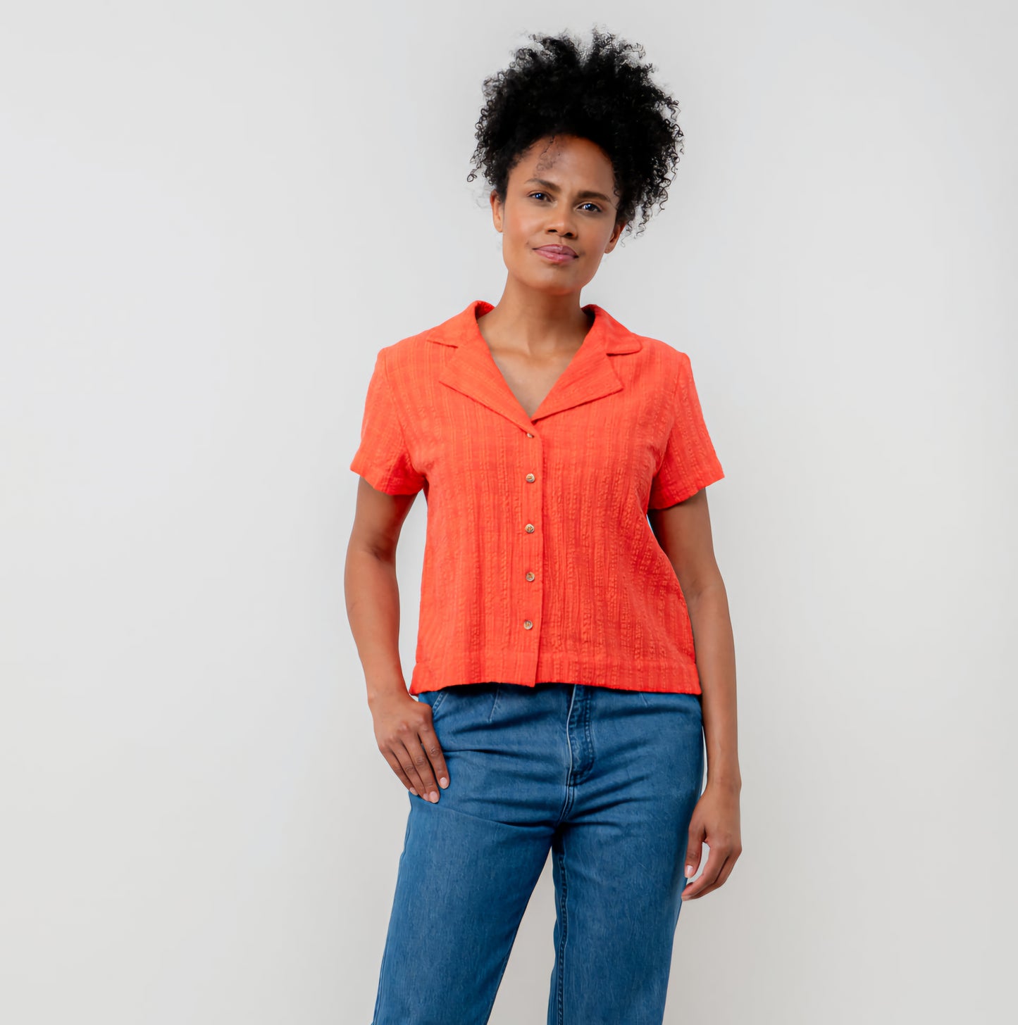 Lily & Me Pippa Seersucker Shirt in Cerise