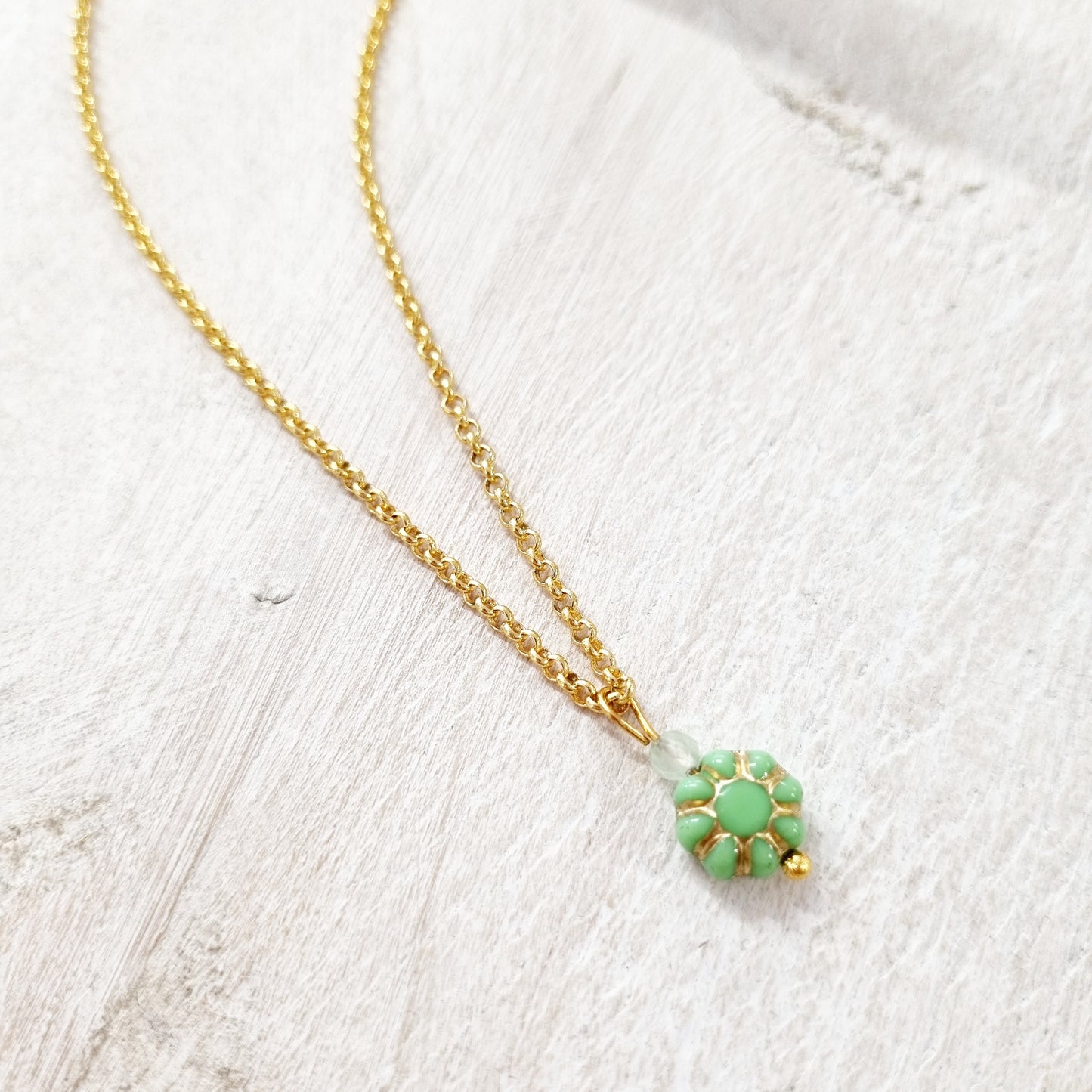 Prehnite Quartz Gemstone Belle Chain Necklace