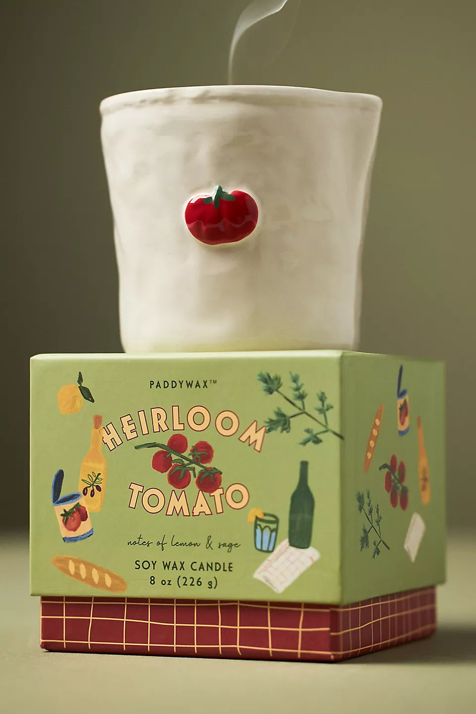 Paddywax Bistro Heirloom Tomato Vine Ceramic Soy Candle