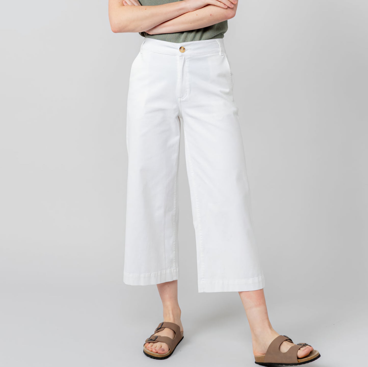 Lily & Me Isla Crop Trousers in White