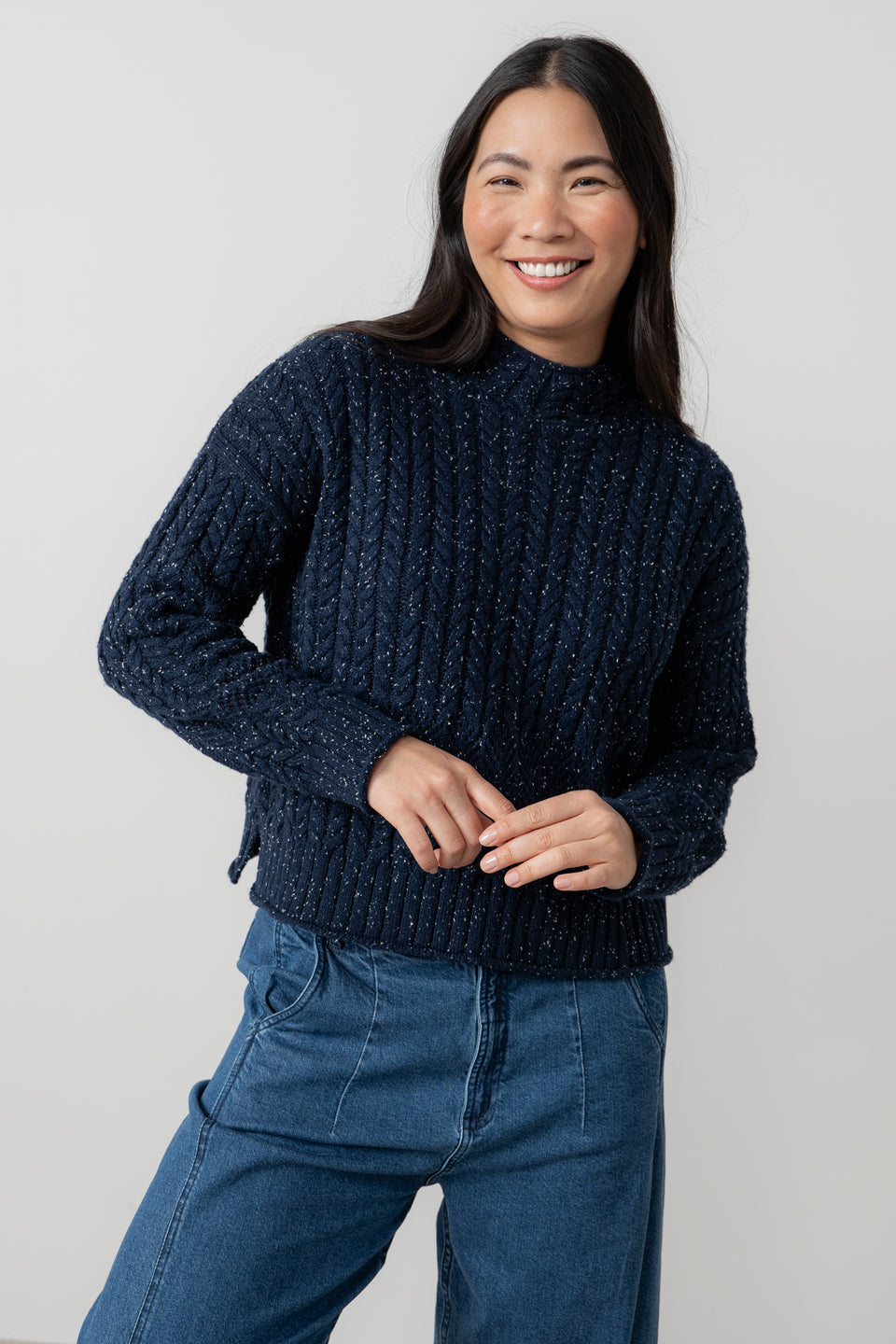 Lily & Me Elspeth Fleck Knit Jumper Navy